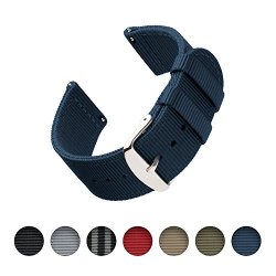 Archer Watch Straps Premium Nylon Quick Release Replacement Watch Bands For Men And Women Watches And Smartwatches Navy 20MM