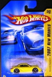 USA 2007 New Models - 32 Porsche Cayman S Yellow 2007-32 Collectible Collector Car Mattel Hot Wheels 1:64 Scale