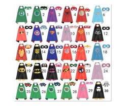 Free Shipping Kids Superhero Capes 1 CAPE+1 Mask Costume Halloween birthday Party Favors