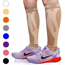 Blitzu Calf Compression Sleeve Leg Performance Support For Shin Splint & Calf Pain Relief. Men Women Runners Guards Sleeves For Running. Improves Circulation And