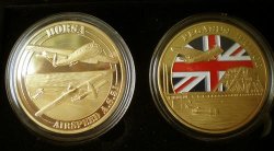 Airspeed As 51 Bridge Pegasus Plane Museum Medals 40 Mm Gold Plated In Caps And Box