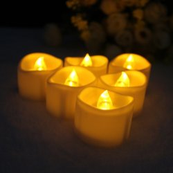 6pcs Battery Operated Flameless Votive Flickering Led Candles Tea Light Wedding Holiday Decor