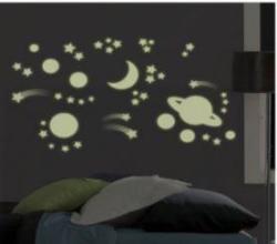 Planets & Stars Glow In The Dark Wall Stickers - Space Bedding