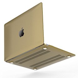 Ibenzer MM12GD Soft-touch Plastic Hard Case Cover For Apple The New Macbook 12" Retina Display Laptop Computer 2015 Release Gold Space Gray Silver A1534
