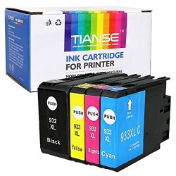 Tianse 1SET Compatible Replacement For Hp 932 933 XL Ink Cartridges Compatible With Hp Officejet 6700 6600 6100 7110 7610 7612 7510 Printer 1 Black 1 Cyan 1 Magenta 1 Yellow