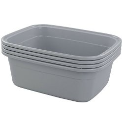 Jekiyo Clear Plastic Storage Bin, 14 Quart Latching Box Container with Lid, 4 Packs