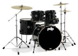 PDP Mainstage 5PC Acoustic Drum Kit With Hardware - Black Metallic 22 10 12 16 14 Inch