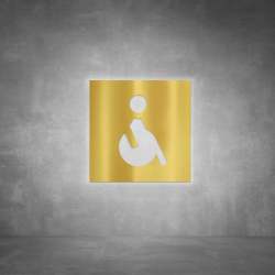Wheelchair Sign D04 - Polished Brass