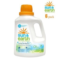 Sun & Earth 2X Concentrated Natural Laundry Detergent - Unscented 50OZ Pack Of 6