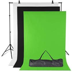 Amzdeal Photography Backdrop Stand Photo Background White Black Green Backdrop And Stand Kit With Carry Bag Non Woven Backdrops For Video Photo Studio