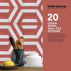 Robin Sprong Pack Of 20 15 X 15 Cm Chiaia Rosso Wall Tile Stickers