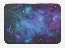 Ambesonne Outer Space Bath Mat By Galaxy Stars In Space Celestial Astronomic Planets In The Universe Milky Way Plush Bathroom Decor Mat With Non