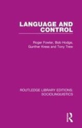 Language And Control Paperback