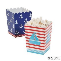 USA Nautical Sailor MINI Popcorn Boxes - 24 Ct