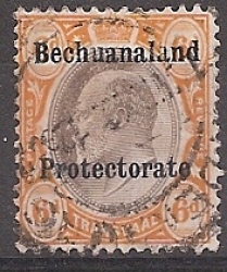 Bechuanaland 1910 Transvaal Kevii 6d Overprinted Very Fine Used. Sg F1.