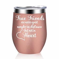 True Friends Are Never Apart May Be In Distance But Not In Heart - Long Distance Friendship Gifts - Birthday Thanksgiving Christmas Gift For