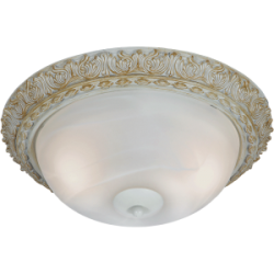 Bright Star Lighting - Fossil White Resin Base Ceiling Fitting With Alabaster Glass
