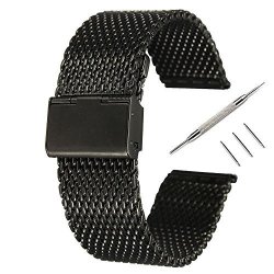 Pinhen 22MM Watch Band Steel Stainless Metal Watchband Replacement Watch Strap For Asus Zenwatch 2 46MM Moto 360 2ND Pebble Time Time Steel Samsung