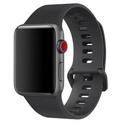 Band For Apple Watch 38MM Langte Silicone Apple Watch Band For Apple Watch Series 3 2 1 Sport Edition 38 S m Black