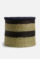 GREY GARDENS Stripe Grass Basket - Large