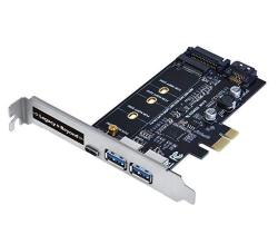 SIIG Legacy And Beyond Series USB 3.0 Type-c And Type-a 3 Port Pcie Card With Sata SSD Adapter Data Transfer Rates Up To 5GBPS Supports Uasp