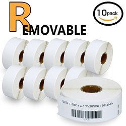10 Rolls Dymo 30252 Removable Compatible 1-1 8" X 3-1 2" 28MM X 89MM Self-adhesive Address Labels Removable Compatible With Dymo 450 450 Turbo 4XL And Many More