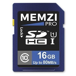 Memzi Pro 16GB Class 10 80MB S Sdhc Memory Card For Nikon D7500 D5600 D3400 D7200 D5500 D500 D750 Df D7100 D7000 D5300 D5200 D5100