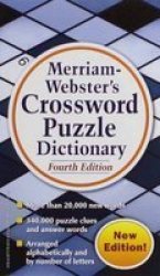 Merriam Webster&#39 S Crossword Puzzle Dictionary Paperback 4th Revised Edition