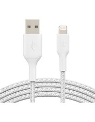 Belkin Boost Charge Braided Lightning To Usb-a Cable 2 Meter Length White