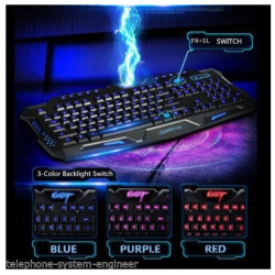 V100 Ergonomic Gaming Keyboard + 6 Buttons Gaming Mouse