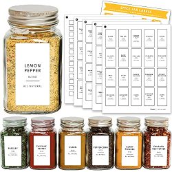 396 Printed Spice Jars Labels And Pantry Stickers Clear Round Spices Label  1.5
