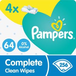 Pampers Complete Clean Baby Wipes - 4 X 64 - 256 Wipes
