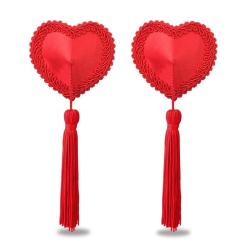 Lovetoy Reusable Red Heart Tassel Nipple Pasties