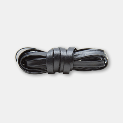Leather Laces Black Gunmetal Plated Aglets 45" - Ns