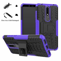 Nokia 3.1 Plus Case Liushan Shockproof Heavy Duty Combo Hybrid Rugged Dual Layer Grip Cover With Kickstand For Nokia 3.1 Plus Smartphone Not Fit