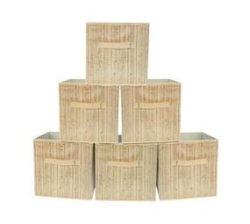 Set Of 6 Storage Boxes - Collapsible - Earth Brown