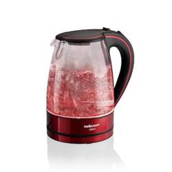 mellerware kettle 360 degree cordless glass red 1.8 l 2200w