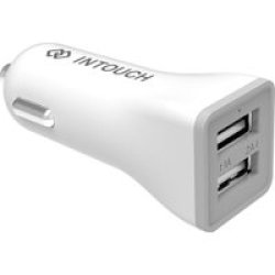 Dual Car Charger 2.1A White