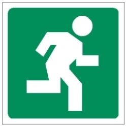 Direction To Escape Right Rigid Plastic Safety Sign