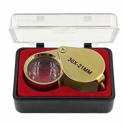 Fineday Jewelry Loupe Pocket Jewellers Glass Magnifying Magnifier Jeweler Eye Jewelry Loupe 30 X 21MM Gold Office & Stationery Home Products Hot S