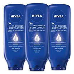 Nivea Nourishing In-shower Body Lotion - Non-sticky For Dry To Very Dry Skin - 13.5 Oz. Bottle Pack Of 3
