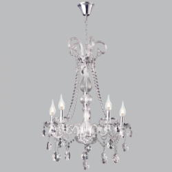 Bright Star Lighting - 5 Light Polished Chrome Chandelier With Array Of Crystals