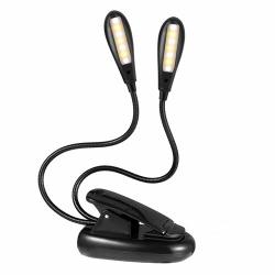 Reading Light 14 LED Rechargeable Book Light With 9 Brightness Levels Clip On Lamp With Flexible Goose Neck Up To 60 Hours Reading. Perfect For Music Stand Travel