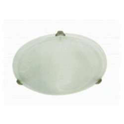 BRIGHT STAR LIGHTING Bright Star Semplice Alabaster Glass With Satin Chrome Clips Ceiling Light 400MM