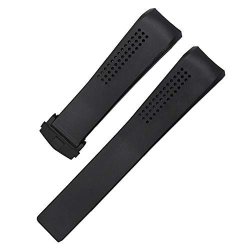 Choco&man Us Silicone Black Watch Band Suitable For Men's Tag Heuer Watches