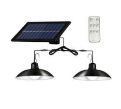 Andowl Solar Powered 2 Heads Flood LED Lights With Remote Control Q-LD031