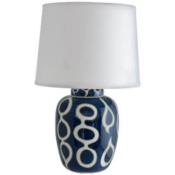 Large Azure Ceramic Table Lamp