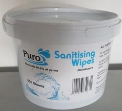 Puro Allrind Hand And Multi Surface Sanitizing Wet- Wipes Alcohol Formula To Protect Against COVID-19 Contains 70% Denatured ethanol Alcohol  a Hand Moisturiser And Glycerine