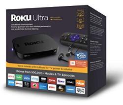 ROKU Ultra HD 4K HDR Streaming Media Player - Voice Remote Remote Finder Ethernet Microsd USB And Premium Jbl Headphones