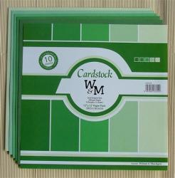 The Velvet - Wilson & Maclagan - Scrapbook Cardstock 240gsm - Greens - 30cmx30cm